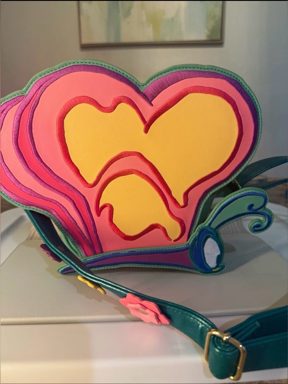 Loungefly Multicolor Heart-Accent Mini Bag - Pink, Yellow & Green